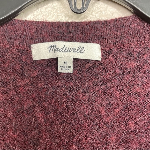Madewell Medium Merlot Cozy Boyfriend Cardigan - Picture 6 of 8